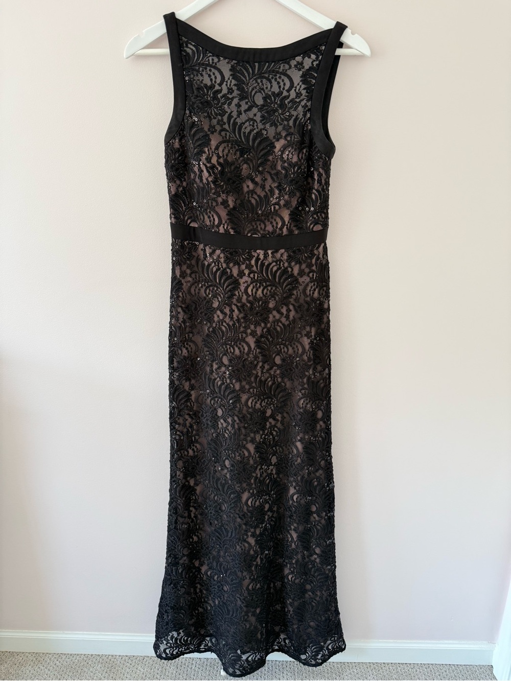 Nightway Black Sequin Lace Gown